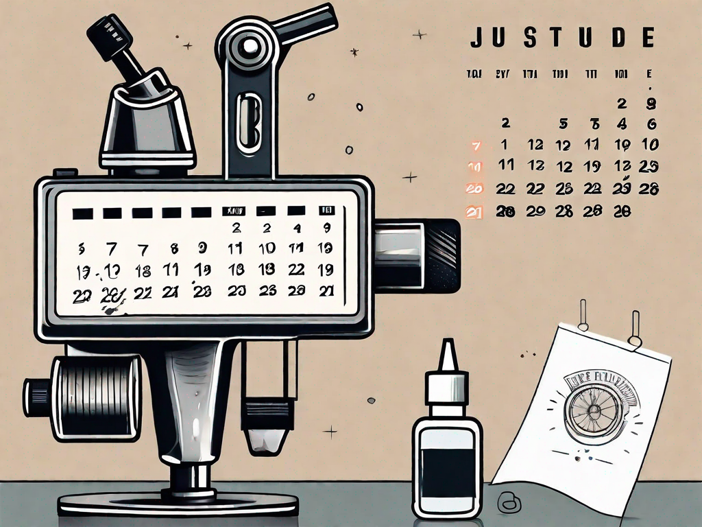 A tattoo machine next to a calendar