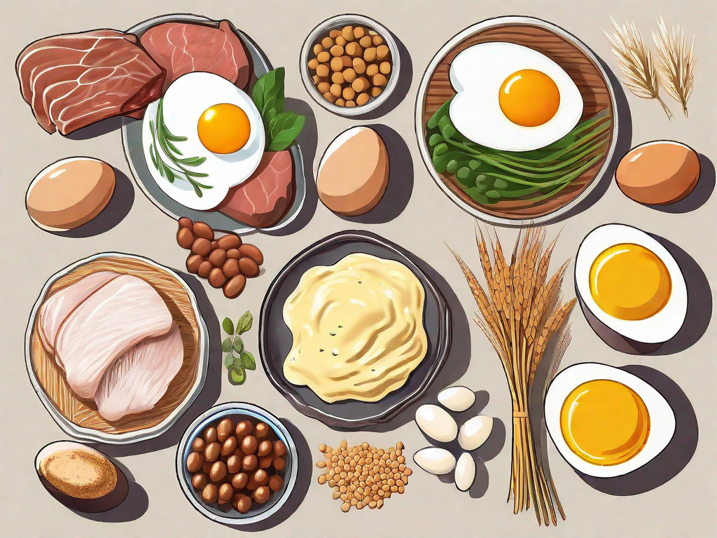 A variety of foods rich in choline