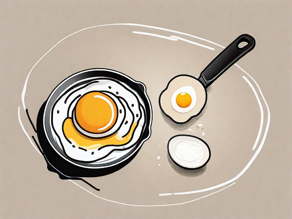 A sunny-side-up egg on a non-stick frying pan