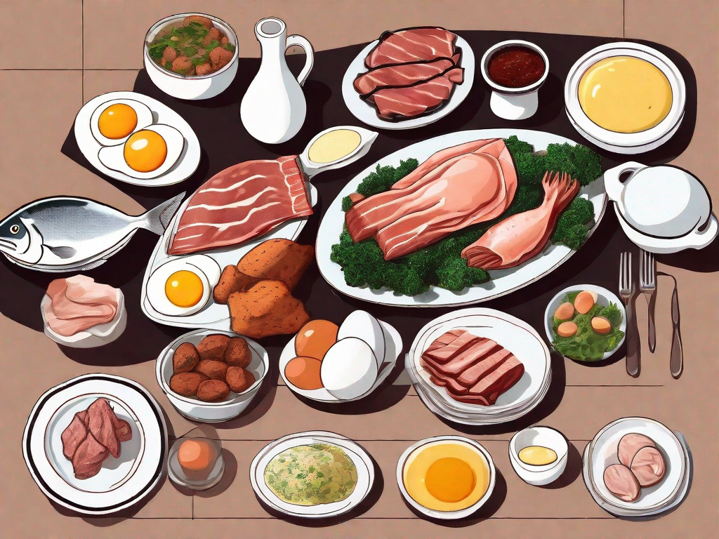 Various foods such as eggs