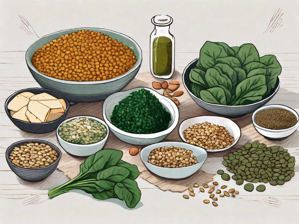 Various foods rich in iron such as spinach