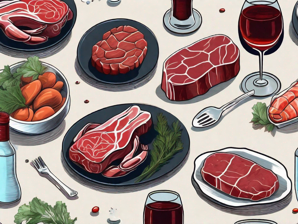 Various foods such as red meat