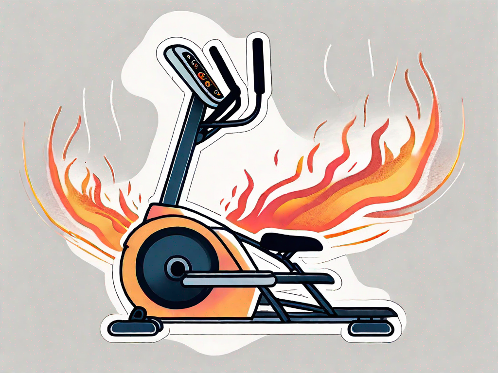 A crosstrainer machine with visible heat or energy emanating from it